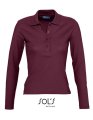 Dames Polo Lange Mouw Podium Sols 11317 Burgundy